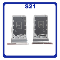 Γνήσια Original Samsung Galaxy S21 5G (SM-G991B, SM-G991B/DS) Sim Card Tray Dual Sim Υποδοχέας Θήκης Κάρτας Sim Phantom Violet Βιολετή GH98-46193B (Service Pack By Samsung)