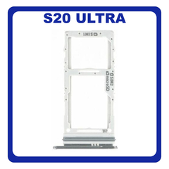 Γνήσια Original Samsung Galaxy S20 Ultra (SM-G988B/DS) Sim Card Tray Dual Sim Υποδοχέας Θήκης Κάρτας Sim Cosmic Grey Γκρι GH98-45080B (Service Pack By Samsung)