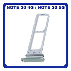 Γνήσια Original Samsung Galaxy Note 20 4G (SM-N980F), Note 20 5G (SM-N981B,) SIM Card Tray + Micro SD Tray Slot Υποδοχέας Βάση Θήκη Κάρτας SIM Mystic Green Πράσινο GH98-45734C (Service Pack By Samsung)