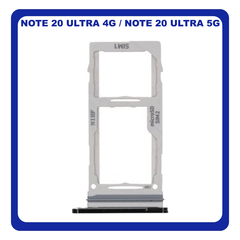 Γνήσια Original Samsung Galaxy Note20 Ultra 4G (SM-N985F), Note20 Ultra 5G (SM-N986B) SIM Card Tray + Micro SD Tray Slot Υποδοχέας Βάση Θήκη Κάρτας SIM Mystic Black Μαύρο GH98-45806A (Service Pack By Samsung)