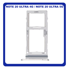 Γνήσια Original Samsung Galaxy Note20 Ultra 4G (SM-N985F), Note20 Ultra 5G (SM-N986B) SIM Card Tray + Micro SD Tray Slot Υποδοχέας Βάση Θήκη Κάρτας SIM Mystic White Άσπρο GH98-45806C (Service Pack By Samsung)​