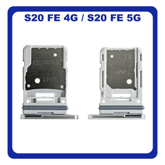 Γνήσια Original Samsung Galaxy S20 FE 4G (SM-G780F), Galaxy S20 FE 5G (SM-G781B) SIM Card Tray + Micro SD Tray Slot Υποδοχέας Βάση Θήκη Κάρτας SIM Cloud White Άσπρο GH98-46007B (Service Pack By Samsung)