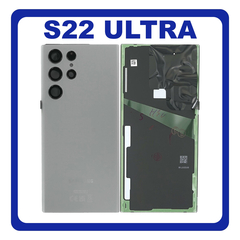 Γνήσια Original Samsung Galaxy S22 Ultra 5G (SM-S908B, SM-S908B/DS, SM-S908) Rear Back Battery Cover Πίσω Κάλυμμα Καπάκι Πλάτη Μπαταρίας + Camera Lens Τζαμάκι Κάμερας Graphite Γκρι GH82-27457E (Service Pack By Samsung)