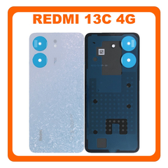 Γνήσια Original Xiaomi Redmi 13C 4G (23100RN82L, 23106RN0DA) / Redmi 13C 5G (23124RN87G, 23124RN87I) Rear Back Battery Cover Πίσω Κάλυμμα Καπάκι Πλάτη Μπαταρίας Glacier White Άσπρο 1610111001477A (Service Pack By Xiaomi)