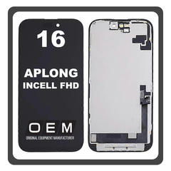 HQ OEM Συμβατό Με iPhone 16 , iPhone16 (A3287, A3081, A3286, A3288) APLONG In-Cell-FHD, InCell-FHD LCD Display Screen Assembly Οθόνη + Touch Screen Digitizer Μηχανισμός Αφής Black Μαύρο (Premium A+) (Lifetime Warranty Για Συνεργατες B2B)