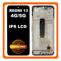 Γνήσια Original Xiaomi  Redmi 13 4G (2404ARN45A, 24040RN64Y) / Redmi 13 5G (2406ERN9CI) AMOLED LCD Display Screen Assembly Οθόνη + Touch Screen Digitizer Μηχανισμός Αφής + Frame Bezel Πλαίσιο Σασί Black Μαύρο 560001N19A00 (Service Pack By Xiaomi)
