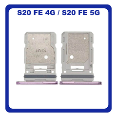 Γνήσια Original Samsung Galaxy S20 FE 4G (SM-G780F), Galaxy S20 FE 5G (SM-G781B) SIM Card Tray + Micro SD Tray Slot Υποδοχέας Βάση Θήκη Κάρτας SIM Cloud Lavender Μωβ GH98-46007C (Service Pack By Samsung)