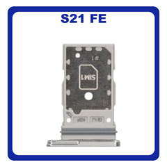 Γνήσιο Original Samsung Galaxy S21 FE 5G, Galaxy S21FE 5G (SM-G990F, SM-G990B/DS) Sim Card Tray Dual Sim Υποδοχέας Θήκης Κάρτας Sim White Άσπρο GH98-46790B​ (Service Pack By Samsung)