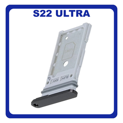 Γνήσια Original Samsung Galaxy S22 Ultra 5G (SM-S908B, SM-S908B/DS) Sim Card Tray Dual Sim Υποδοχέας Θήκης Κάρτας Sim Phantom Black Μαύρο GH98-47138A (Service Pack By Samsung)