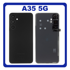 Γνήσια Original Samsung Galaxy A35 5G (SM-A356E, SM-A356E/DS) Rear Back Battery Cover Πίσω Καπάκι Πλάτη Μπαταρίας Awesome Black Μαύρο GH82-33986A (Service Pack By Samsung)