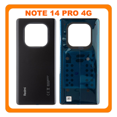 HQ OEM Συμβατό Με Xiaomi Redmi Note 14 Pro 4G (24116RACCG) Rear Back Battery Cover Πίσω Καπάκι Πλάτη Μπαταρίας Midnight Black Μαύρο (Premium A+)
