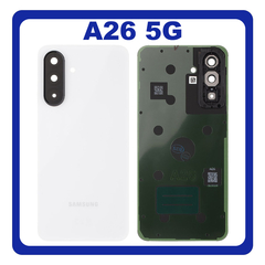 Γνήσια Original Samsung Galaxy A26 5G (SM-A266E, SM-A266E/DS) Rear Back Battery Cover Πίσω Καπάκι Πλάτη Μπαταρίας White Άσπρο GH82-37020B (Service Pack By Samsung)