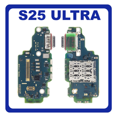 Γνήσια Original Samsung Galaxy S25 Ultra (SM-S938B, SM-S938B/DS) USB Type-C Charging Dock Connector Flex Sub Board, Καλωδιοταινία Υπό Πλακέτα Φόρτισης + Microphone Μικρόφωνο + Sim Reader GH96-18321A (Service Pack By Samsung)