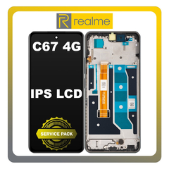 Γνήσια Original Realme C67 4G (RMX3890) IPS LCD Display Screen Assembly Οθόνη + Touch Screen Digitizer Μηχανισμός Αφής + Frame Bezel Πλαίσιο Σασί Green Sunny Oasis Πράσινο 621029000121 (Service Pack By Realme)