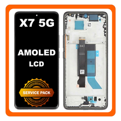 Γνήσια Original Xiaomi Poco X7 5G (24095PCADG) AMOLED Display Screen Assembly Οθόνη + Touch Screen Digitizer Μηχανισμός Αφής + Frame Bezel Πλαίσιο Σασί Black Μαύρο 5600010O16P00 (Service Pack By Xiaomi)