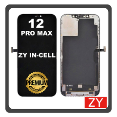 HQ OEM Συμβατό Με Apple iPhone 12 Pro Max (A2411, A2342, A2410, A2412) ZY Premium In-Cell LCD Display Screen Assembly Οθόνη + Touch Screen Digitizer Μηχανισμός Αφής Black Μαύρο (Premium A+)