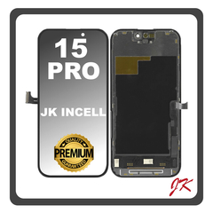HQ OEM Συμβατό Με iPhone 15 Pro, iPhone 15Pro (A2848, A3101) JK InCell LCD Display Screen Assembly Οθόνη + Touch Screen Digitizer Μηχανισμός Αφής Black Μαύρο (Premium A+)
