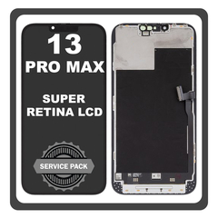 Γνήσια Original Apple iPhone 13 Pro Max (A2643, A2484) Super Retina XDR OLED LCD Display Screen Assembly Οθόνη + Touch Screen Digitizer Μηχανισμός Αφής Black Μαύρο CH661-22309 (Service Pack)