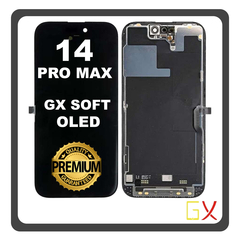 HQ OEM Συμβατό Με Apple iPhone 14 Pro Max, iPhone14 Pro Max (A2894, A2651, A2893) GX Soft Super Retina XDR OLED LCD Display Screen Assembly Οθόνη + Touch Screen Digitizer Μηχανισμός Αφής Black Μαύρο (Premium A+)