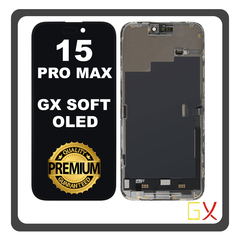 HQ OEM Συμβατό Με Apple iPhone 15 Pro Max, iPhone15 Pro Max (A2849, A3105, A3106, A3108) GX Soft LTPO Super Retina XDR OLED LCD Display Screen Assembly Οθόνη + Touch Screen Digitizer Μηχανισμός Αφής Black Μαύρο (Premium A+)