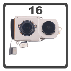 Γνήσια Original For Apple iPhone 16, iPhone16 (A3287, A3081) Main Rear Back Camera Κεντρική Κάμερα 48MP + 12MP Pulled