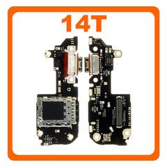 HQ OEM Συμβατό Με Xiaomi 14T 5G (2406APNFAG) USB Type-C Charging Dock Connector Flex Sub Board, Καλωδιοταινία Υπό Πλακέτα Φόρτισης + Microphone Μικρόφωνο + Sim Reader Αναγνώστης Κάρτας Sim (Premium A+)