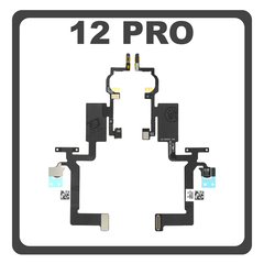Γνήσια Original For iPhone 12 Pro, iPhone 12 Pro (A2407, A2341), Proximity Sensor Flex Cable Καλωδιοταινία Αισθητήρας Εγγύτητας + Microphone Μικρόφωνο Pulled