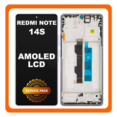 Γνήσια Original Xiaomi Redmi Note 14S (2502FRA65G) AMOLED LCD Display Screen Assembly Οθόνη + Touch Screen Digitizer Μηχανισμός Αφής + Frame Bezel Σασί Purple Μωβ 56000200N6R00 (Service Pack By Xiaomi)