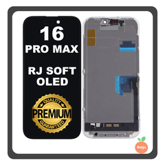 HQ OEM Συμβατό Με Apple iPhone 16 Pro Max (A3296, A3084) RJ SOFT OLED LCD Display Screen Assembly Οθόνη + Touch Screen Digitizer Μηχανισμός Αφής With IC Removable Black Μαύρο (Premium A+)