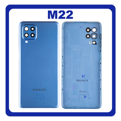 Γνήσια Original Samsung Galaxy M22 (SM-M225FV, SM-M225FV/DS) Rear Back Battery Cover Πίσω Καπάκι Πλάτη Μπαταρίας Light Blue Μπλε GH82-26674C (Service Pack By Samsung)