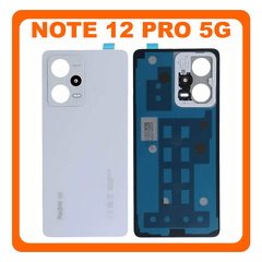 Γνήσια Original Redmi Note 12 Pro 5G (22101316C, 22101316I), Rear Back Battery Cover Πίσω Καπάκι Πλάτη Μπαταρίας + Camera Frame Πλαίσιο Κάμερας Polar White Άσπρο 5600300M1600 (Service Pack By Xiaomi)