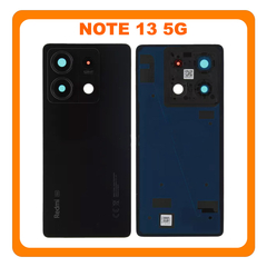 Γνήσια Original Xiaomi Redmi Note 13 5G (2312DRAABG, 2312DRAABI) Rear Back Battery Cover Πίσω Καπάκι Πλάτη Μπαταρίας + Camera Lens Τζαμάκι Κάμερας Graphite black Μαύρο 5600160N1700 (Service Pack By Xiaomi)