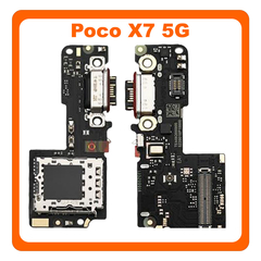 Γνήσια Original Poco X7 5G (24095PCADG) USB Type-C Charging Dock Connector Flex Sub Board, Καλωδιοταινία Υπό Πλακέτα Φόρτισης + Microphone Μικρόφωνο + Sim Reader 5600040O16P00 (Service Pack By Xiaomi)