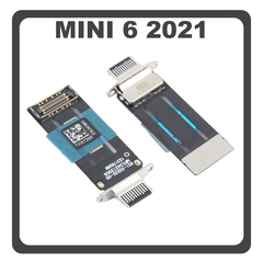 HQ OEM Συμβατό Με Apple iPad Mini 2021, Ipad Mini 6, Ipad Mini 6th Gen (A2568)Charging Dock Connector Lightning Flex With Board Καλωδιοταινία Κονέκτορας Φόρτισης Space Gray Γκρι (Premium A+)