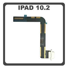 Γνήσια Original For Apple iPad 10.2" 2021, Ipad 9th Gen (A2603, A2604) Charging Dock Connector Lightning Flex With Board Καλωδιοταινία Κονέκτορας Φόρτισης Silver Ασημί Pulled