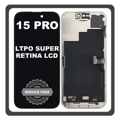 Γνήσια Original Apple iPhone 15 Pro (A2848, A3101) LTPO Super Retina XDR OLED LCD Display Screen Assembly Οθόνη + Touch Screen Digitizer Μηχανισμός Αφής Black Μαύρο CH661-35699 (Service Pack)