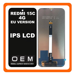 HQ OEM Συμβατό Με Xiaomi Redmi 15C 4G (25078RA3EA, 25078RA3EL) IPS LCD Small Flex EU Version Display Screen Assembly Οθόνη + Touch Screen Digitizer Μηχανισμός Αφής Black Μαύρο (Premium A+)