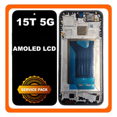 Γνήσια Original Xiaomi 15T 5G (25069PTEBG) LTPO AMOLED LCD Display Screen Assembly Οθόνη + Touch Screen Digitizer Μηχανισμός Αφής + Frame Bezel Πλαίσιο Σασί Titanium Gray Γκρι 5600020O12A00 (Service Pack By Xiaomi)