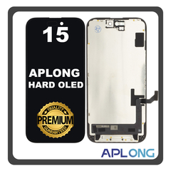 HQ OEM Συμβατό Με iPhone 15 , iPhone15 (A3090, A2846) APLONG HARD OLED LCD Display Screen Assembly Οθόνη + Touch Screen Digitizer Μηχανισμός Αφής Black Μαύρο (Premium A+) (Lifetime Warranty Για Συνεργατες B2B)