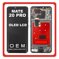 HQ OEM Συμβατό Με Huawei Mate 20 Pro (LYA-L09, LYA-L29) OLED LCD Display Screen Assembly Οθόνη + Touch Screen Digitizer Μηχανισμός Αφής + Frame Bezel Πλαίσιο Σασί Black Μαύρο (Premium A+)