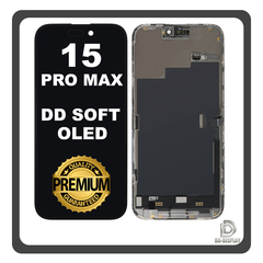HQ OEM Συμβατό Με Apple iPhone 15 Pro Max, iPhone15 Pro Max (A2849, A3105, A3106, A3108) DD Soft LTPO Super Retina XDR OLED LCD Display Screen Assembly Οθόνη + Touch Screen Digitizer Μηχανισμός Αφής Black Μαύρο (Premium A+)