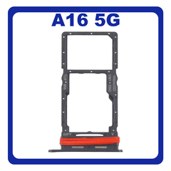 Γνήσια Original Samsung Galaxy A16 5G (SM-A166B, SM-A166B/DS) SIM Card Tray + Micro SD Tray Slot Υποδοχέας Βάση Θήκη Κάρτας SIM Black Μαύρο GH98-49822A (Service Pack By Samsung)