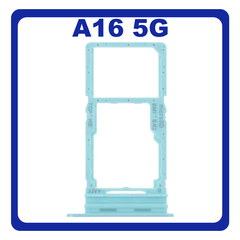 Γνήσια Original Samsung Galaxy A16 5G (SM-A166B, SM-A166B/DS) SIM Card Tray + Micro SD Tray Slot Υποδοχέας Βάση Θήκη Κάρτας SIM Light Green Πράσινο​ GH98-49822D​ (Service Pack By Samsung)