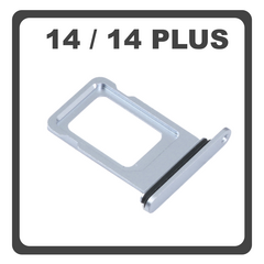 Original for iPhone 14, iPhone14 (A2882, A2649, A2881) / iPhone 14 Plus, iPhone 14+ (A2886, A2632, A2885) SIM Card Tray Blue Μπλε Pulled