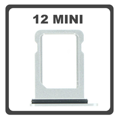 Original for Apple iPhone 12 Mini , iPhone12 Mini (A2399, A2176, A2398) SIM Card Tray White Άσπρο Pulled