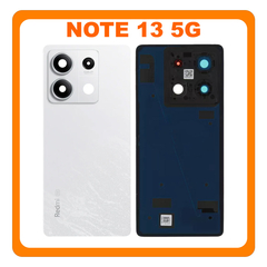 Γνήσια Original Xiaomi Redmi Note 13 5G (2312DRAABG, 2312DRAABI) Rear Back Battery Cover Πίσω Καπάκι Πλάτη Μπαταρίας + Camera Lens Τζαμάκι Κάμερας White Άσπρο 5600140N1700 (Service Pack By Xiaomi)