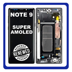 Γνήσια Original Samsung Galaxy Note 9 Note9 (N960F, N960F/DS) Οθόνη Super AMOLED LCD Display Assembly Screen + Touch DIgitizer Μηχανισμός Αφής + Frame Bezel Πλαίσιο Σασί Black Μαύρο GH97-22269A GH97-22270A (Renewed)