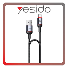Yesido CA129C Braided 18W USB-A to Type-C 2Α Fast Charging Cable 1.2m Black