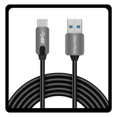 Kruger & Matz USB 3.0 Cable USB-C male - USB-A 10W 1m KM0348 Black Μαύρο