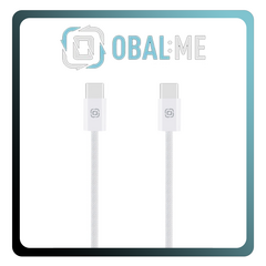 OBAL:ME Super Fast Καλώδιο USB-C σε USB-C (60W, 1m, Υφασμάτινη Πλέξη, Λευκό)